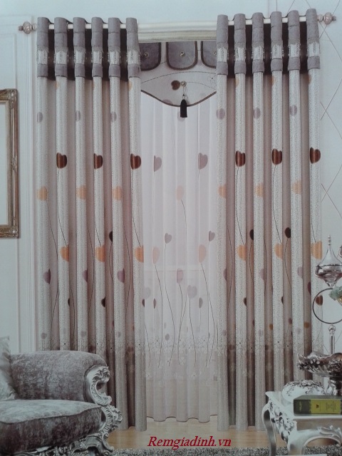 Rèm vải vui tươi cho phòng khách