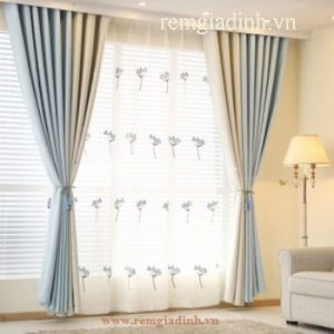 rèm vải văn phòng 1 màu 2 lớp