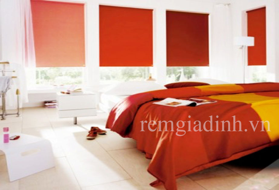 Mẫu rèm cuốn văn phòng màu cam