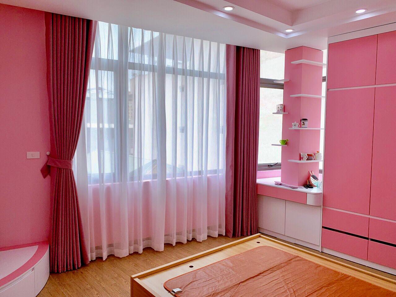 Rèm vải màu hồng - Rèm Văn Phòng Giá Rẻ, Rèm Cửa Cao Cấp Giá Rẻ Hà Nội